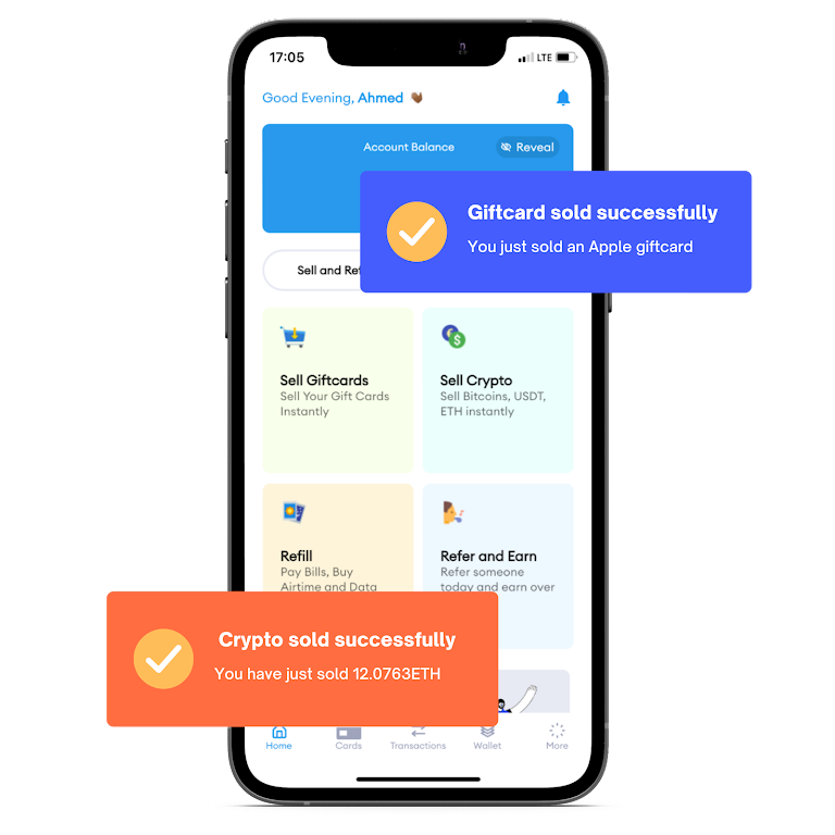 Crypto, Giftcards & utility platform